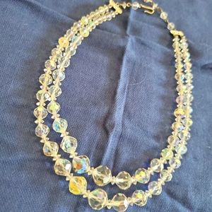 Vintage iridescent beaded necklace